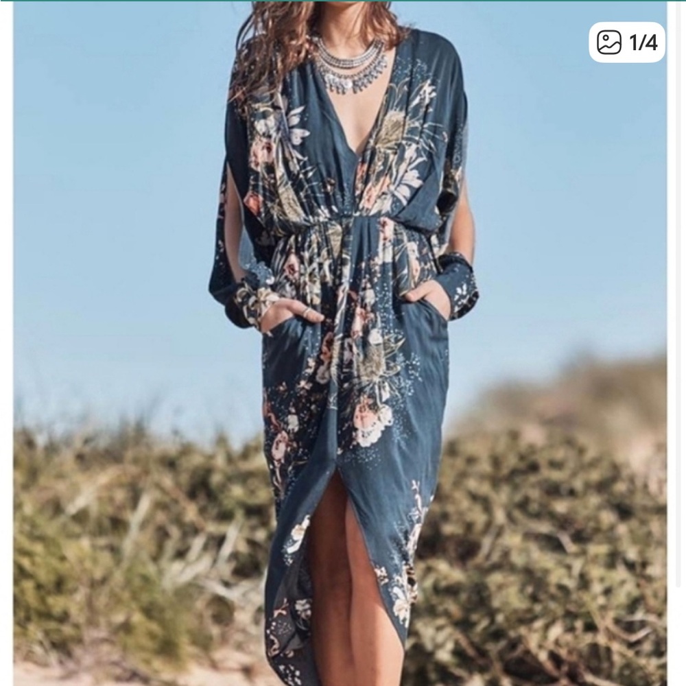 Jaase Midnight Blue Floral Maxi Dress